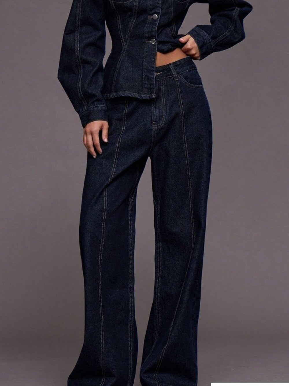 Blue Casual Women's Extra Low Baggy Zip Fly Plain Jeans